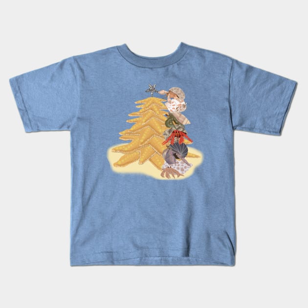 Christmas at the Beach Kids T-Shirt by ahadden